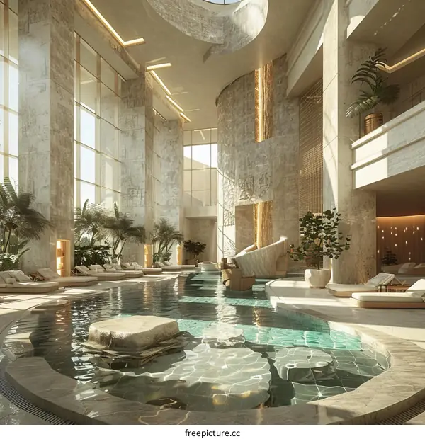 Modern Spa Interior Design with Pool
