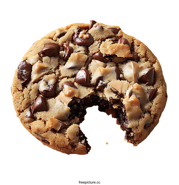 [Transparent Background PNG]Close Up of a Delicious Chocolate Chip Cookie