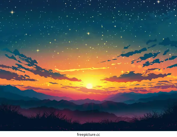 Majestic Mountain Sunset