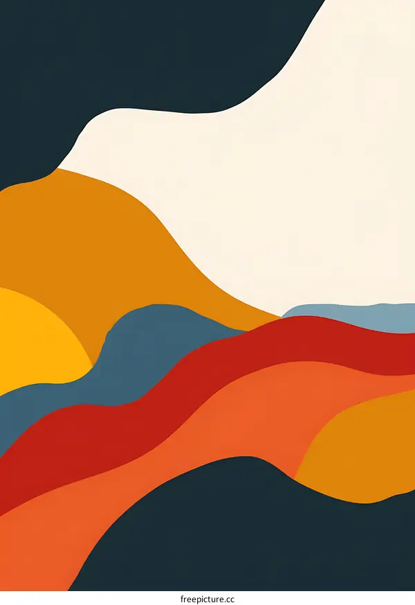 Abstract Art Design With Wavy Lines And Vivid Colors