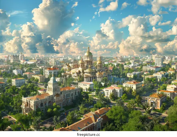 Cityscape of Tbilisi on a Sunny Day