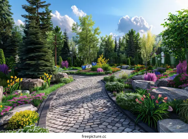 Garden Landscape Design Rendering