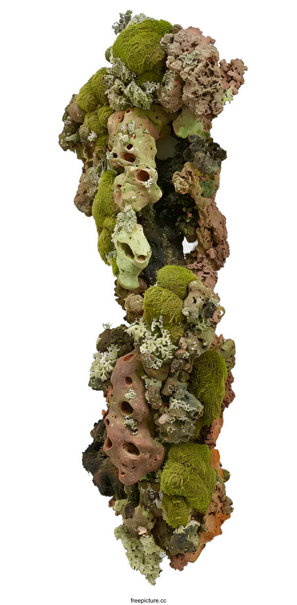 [Transparent Background PNG]Abstract Art Sculpture of Moss and Stone