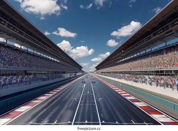 Formula One cars racing on a track