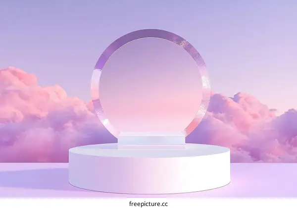 Pastel Pink Cloud Scene Abstract Product Display