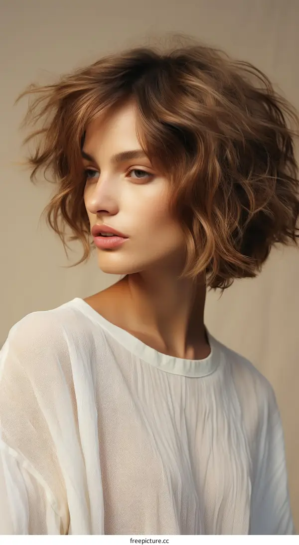 portrait of a beautiful young woman with brown hair