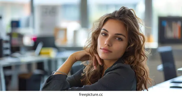 Confident Woman in Office Setting