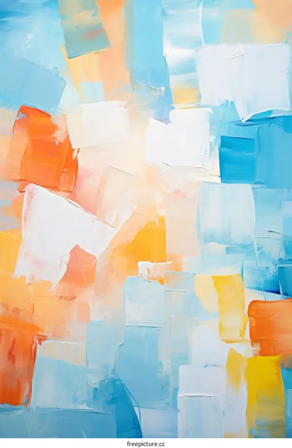 Abstract painting with bright colors