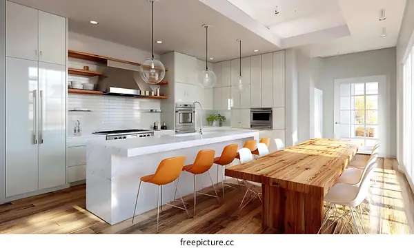Modern Kitchen Dining Area Design Illustration