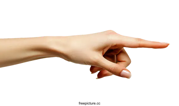 [Transparent Background PNG]Female Hand Pointing Foreward Close Up