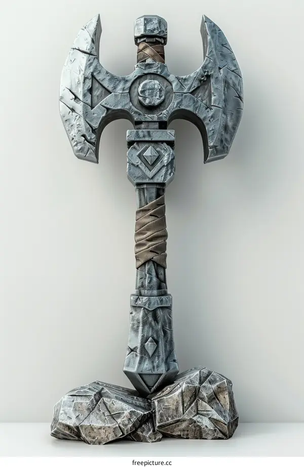 Fantasy Double Headed Axe 3D Render