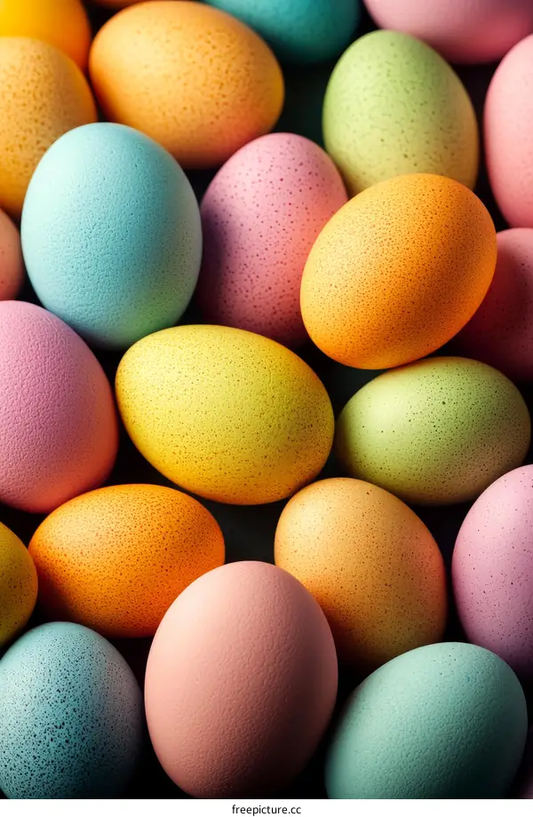 Colorful Easter Eggs Close-up