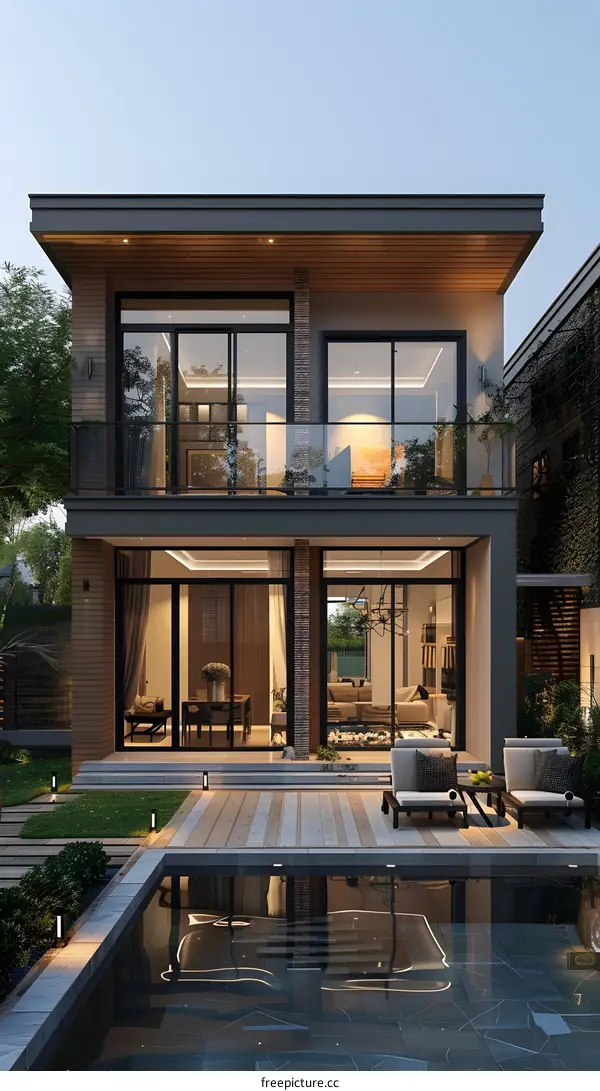 A Modern House with a Pool