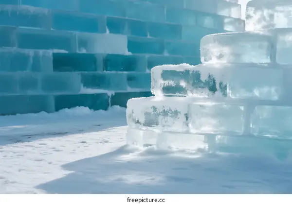 Beautiful Ice Sculptures Forming an Intricate Winter Structure