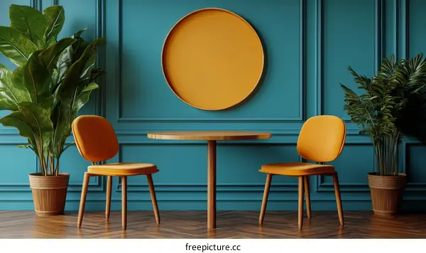 Modern Dining Room Interior Design Illustration