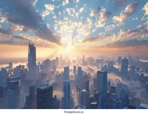 Sunrise Over a Modern Cityscape
