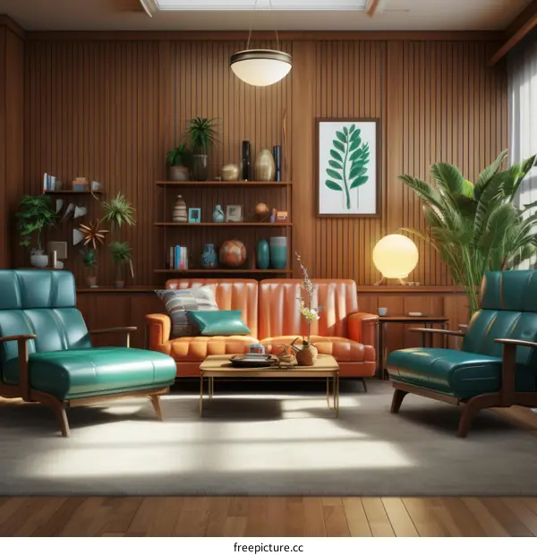 mid century modern living room interior design