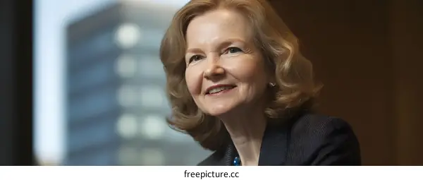 Portrait of a smiling Caucasian Woman in a Business Suit