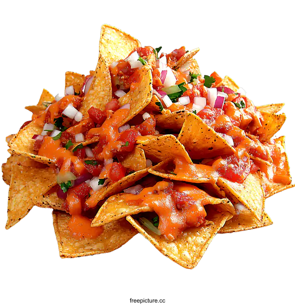 [Transparent Background PNG]Delicious Nachos with Spicy Sauce