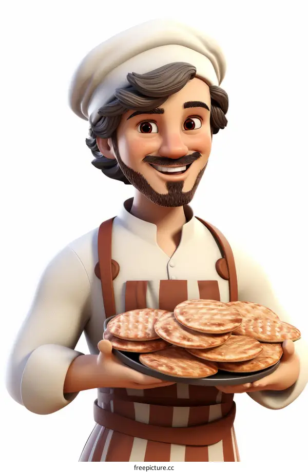 Chef holding a plate of flatbreads