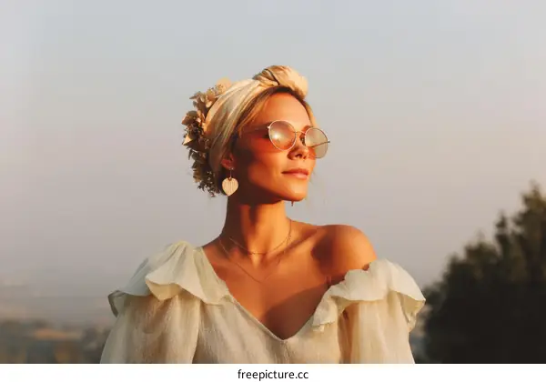 Woman in Stylish Summer Outfit Outdoors