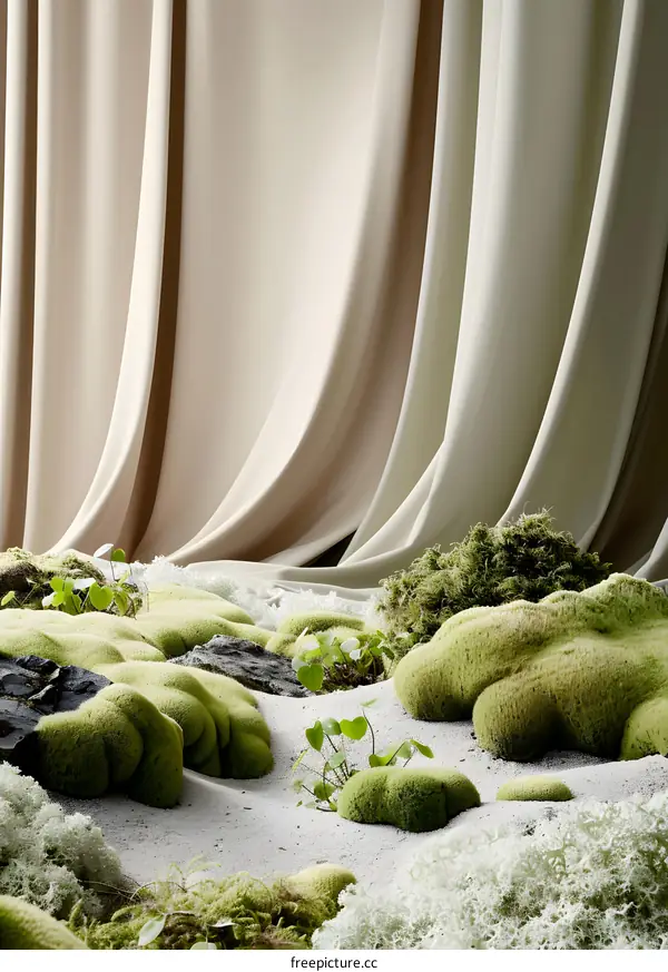 Green Moss and Sand Landscape