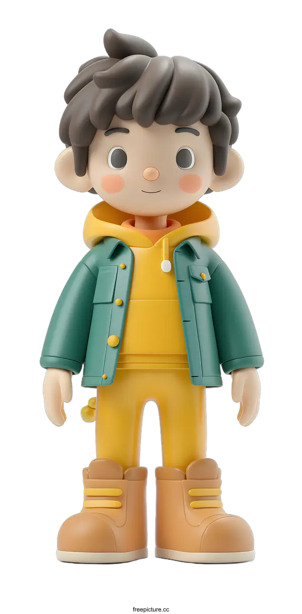 [Transparent Background PNG]3D rendering of a cute cartoon boy