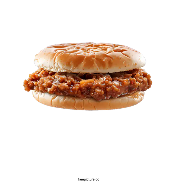 [Transparent Background PNG]A delicious Sloppy Joe sandwich