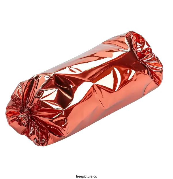 [Transparent Background PNG]Shiny Red Foil Wrapped Package