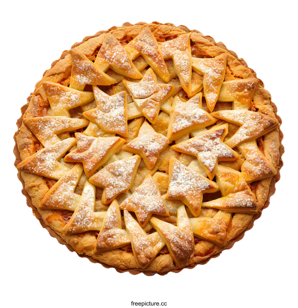 [Transparent Background PNG]Apple Pie with Star Shaped Crust
