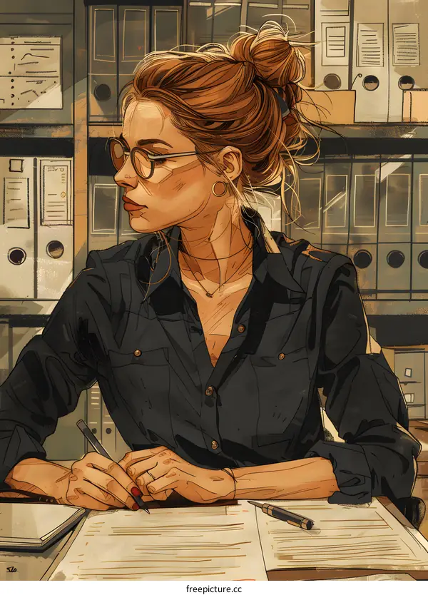 portrait of a woman in a black shirt