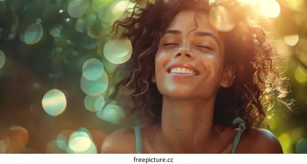 Smiling Woman Outdoors in Natural Light
