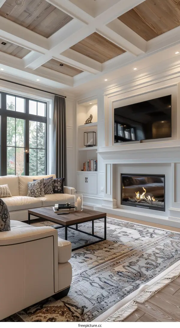 Cozy Living Room with Picturesque Fireplace