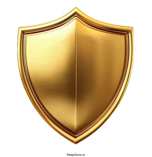 [Transparent Background PNG]Golden Shield Illustration