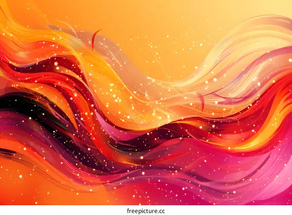 Abstract painting with bright and vivid colors