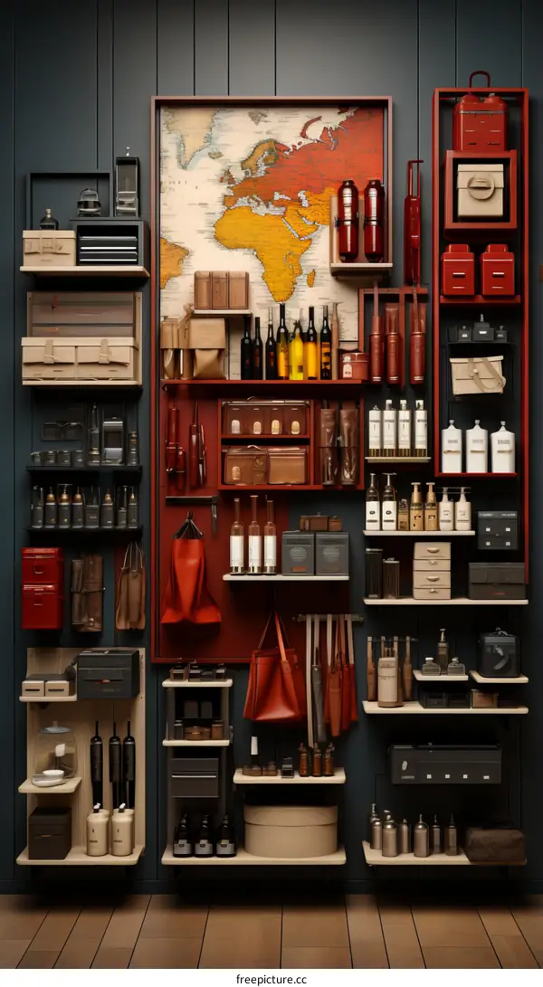 An illustration of a store with a lot of different products