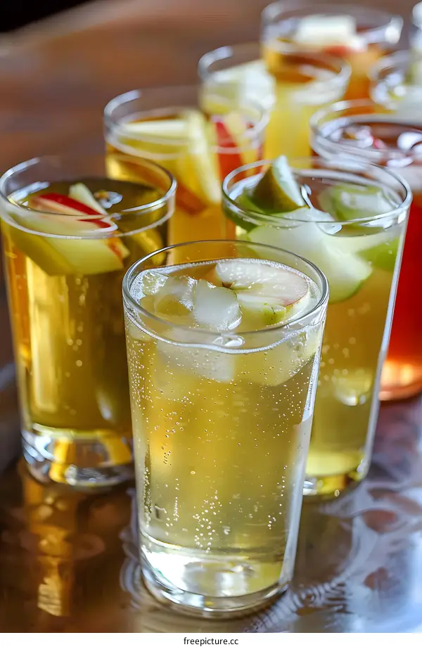 Apple Cider with Ice and Slices