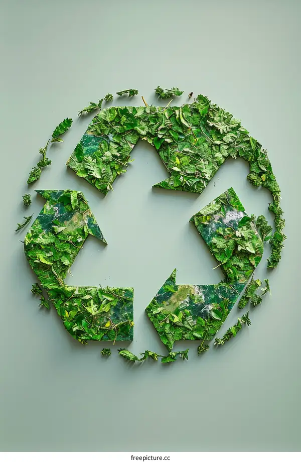 Green leaves recycling symbol