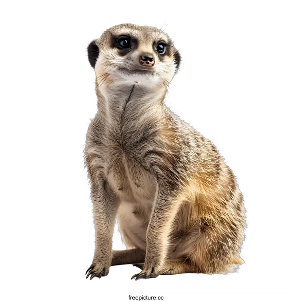 [Transparent Background PNG]meerkat sitting on white background