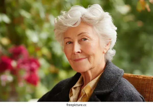 Portrait of a Senior Woman in a Garden Setting