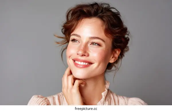 Smiling Woman Portrait with Beautiful Skin