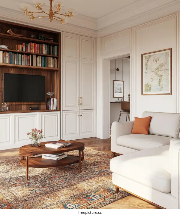 Elegant Living Room Interior Design Illustration