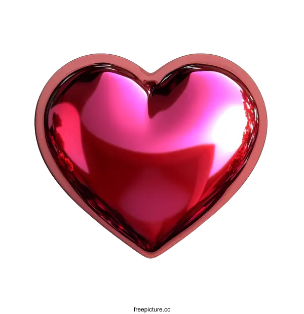 [Transparent Background PNG]Glossy Red Heart Shape Illustration
