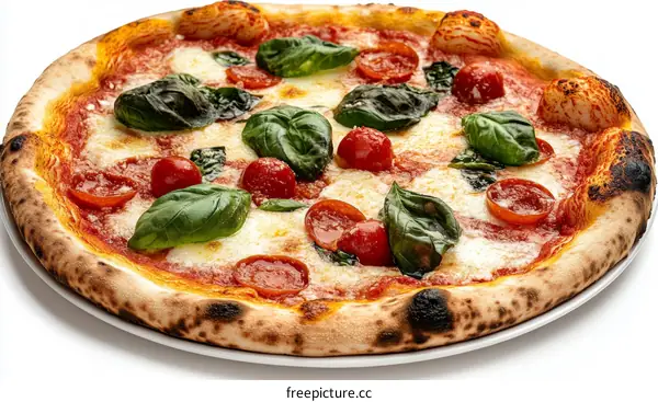Delicious Italian Pizza with Fresh Basil
