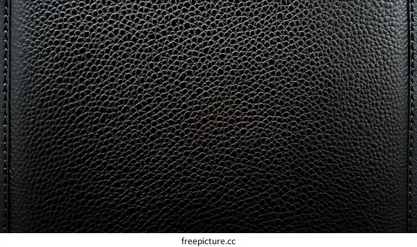 Close-up View of Black Leather Texture