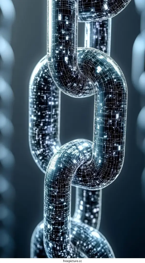 Digital Chain Link Network Technology Illustration