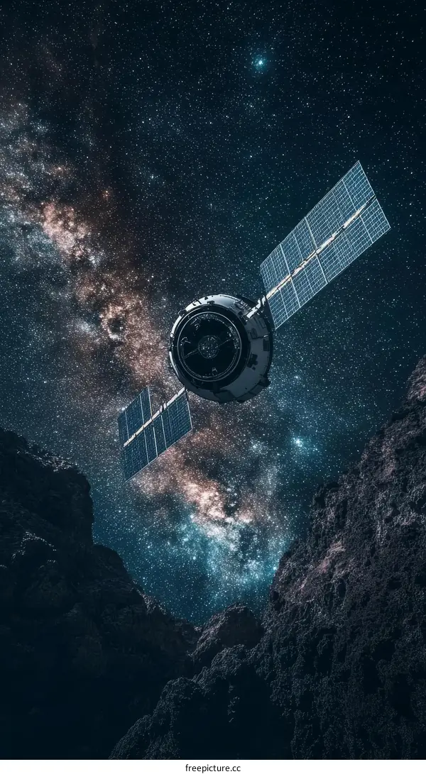 Space Station Among the Stars and Rocks