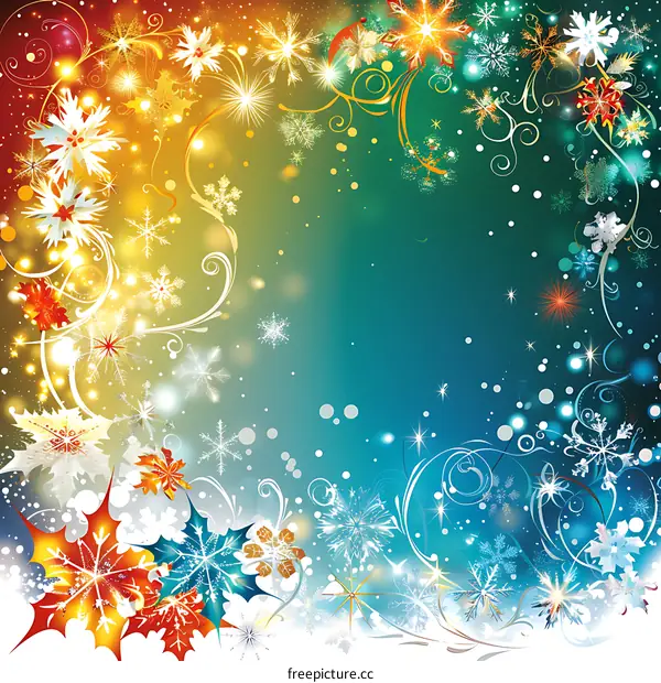 Christmas and New Year Background with snowflakes