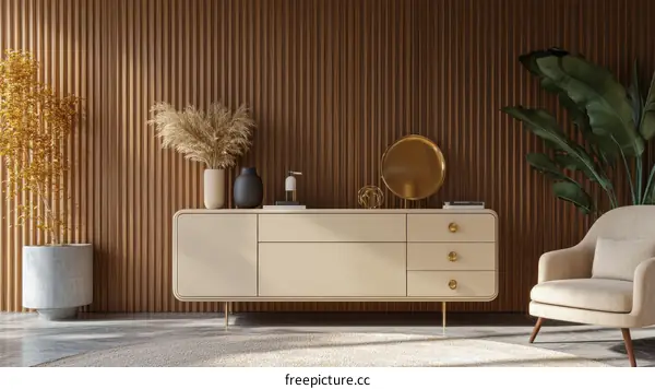 Modern Beige Wooden Cabinet Interior Design