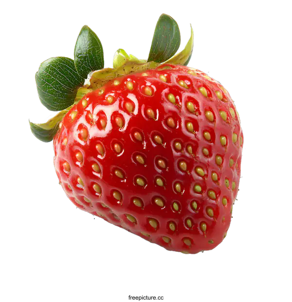 [Transparent Background PNG]Fresh Red Strawberry Isolated On White Background